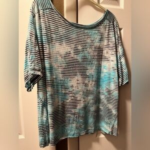 Striped Blue and White Women's Top